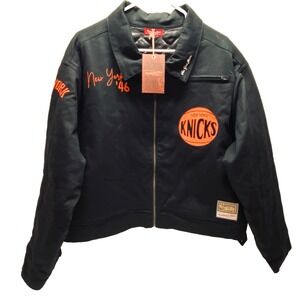 New York Knicks NBA Jacket Women's XL Black Full Zip Mitchell & Ness NWT (Read)